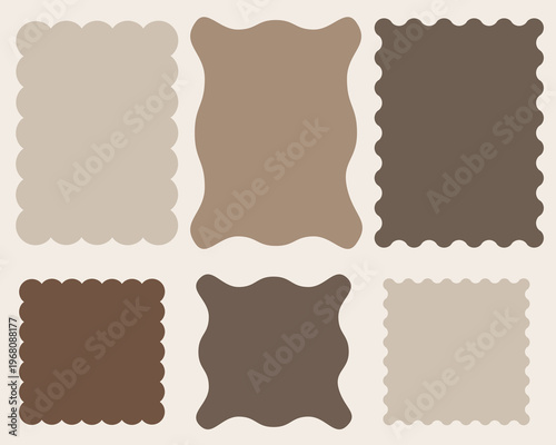 Set of frames with scalopp, wavy shapes vector collection