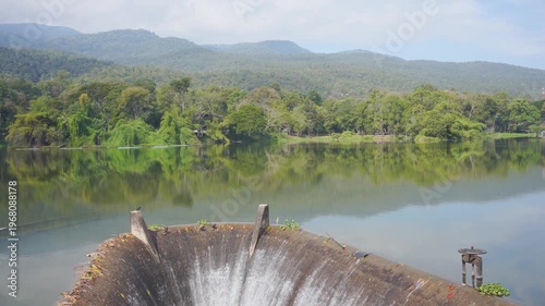 travel and people activity concept with sunrise with cloudy and sky with mountain and lake on morning