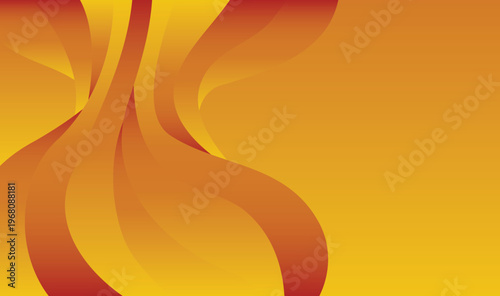 Abstract orange and red background featuring fluid flame like curves with warm gradients creating hot energetic motion design for fire concept and fiery solar heat themes for digital art projects.