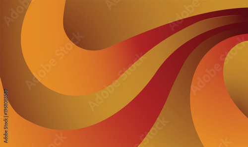 Dynamic flowing orange waves background with layered curved shapes and intense gradient transitions creating energetic motion for digital backdrop design concepts featuring warm sunset color palette.
