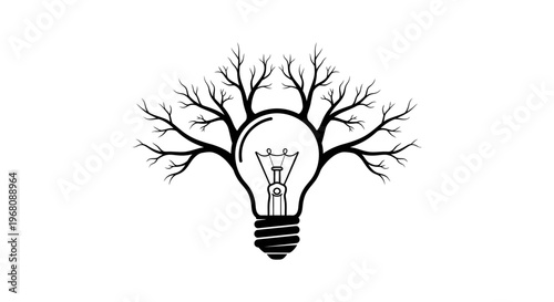 An illustration of a lightbulb with a tree growing out of it.