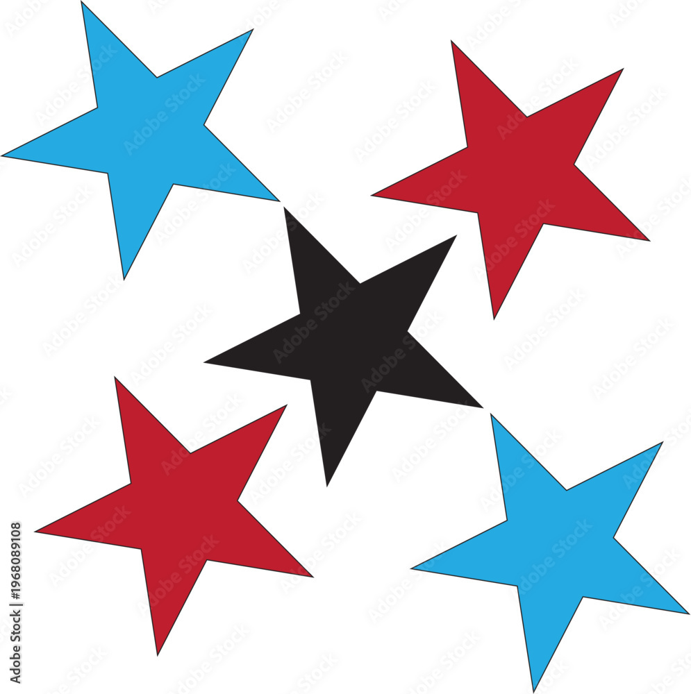 Obraz premium set of colorful stars illustration file 