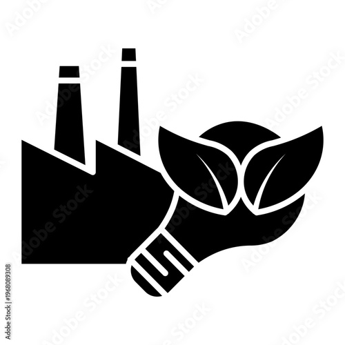 eco factory Solid icon