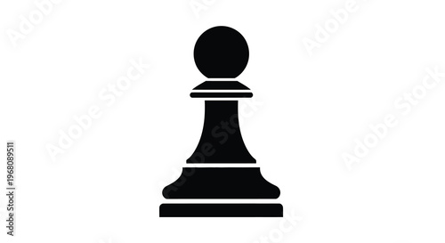 A stark black silhouette depicts a chess pawn a strategic piece in the game high quality