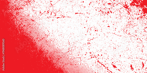 Abstract red watercolor background featuring a grunge paint splash texture with ink splatters and artistic heart stains for a decorative vector illustration wallpaper