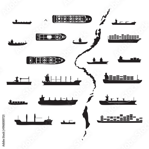 Black and white of various musical instruments arranged in a circular pattern circle arrangement