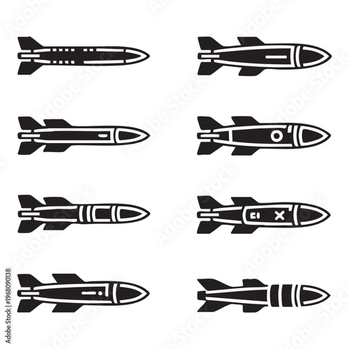 Black and white of various stylized faucets and valves water control