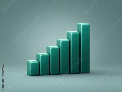 Free Download Modern 3D bar chart showcasing incremental growth with varying heights on a subtle gradient background for business presentations and financial analyses - GFXLoad