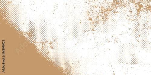 Abstract grunge background vector illustration with a blue halftone dot pattern and yellow wave texture design for a vintage digital backdrop effect