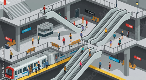 Tigers walking on subway platform with people.