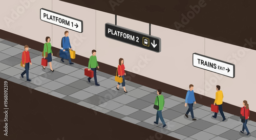 People waiting on a train platform.