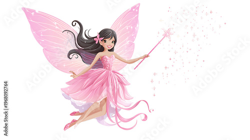 fairy and wings in front of white