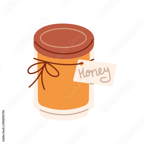 Honey in glass jar