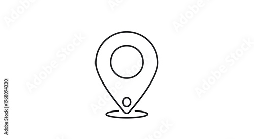 Free Download Minimalist Black Outline Location Pin Map Pointer Icon isolated PNG with Transparent Background - GFXLoad