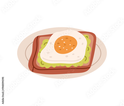 Sandwich with egg on a plate