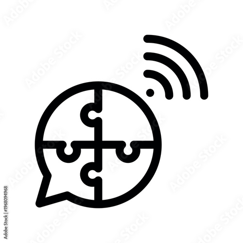 Online Forum Chat Puzzle Network Line Art