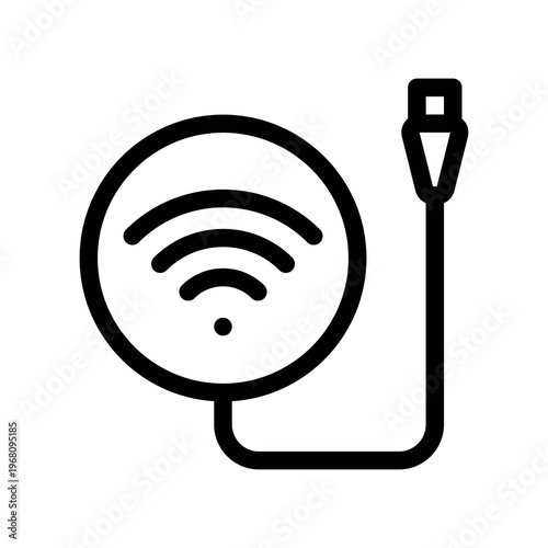 Wired Internet Connection Plug Linear Icon