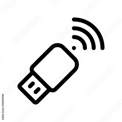 Wireless USB Memory Stick Outline Graphic