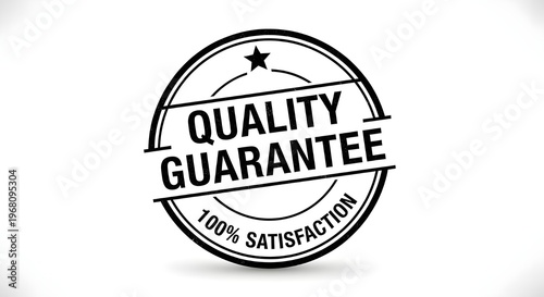 Black Quality Guarantee 100% Satisfaction Stamp Vector Icon isolated PNG with Transparent Background