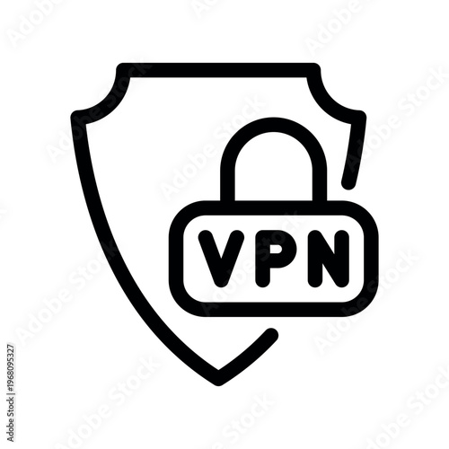 Virtual Private Network Security Shield Sign