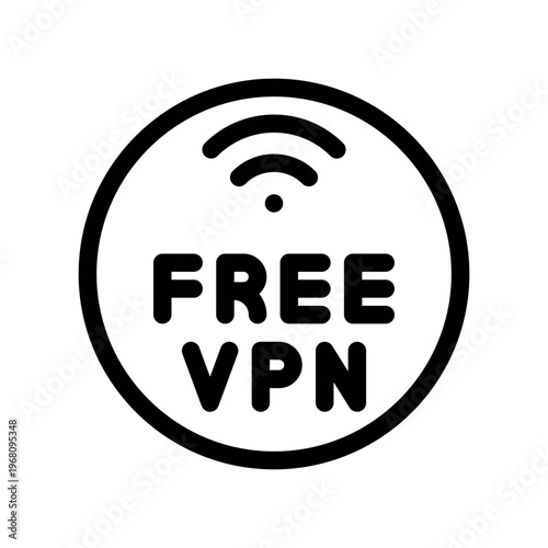 Free VPN Wireless Connection Outline Sign