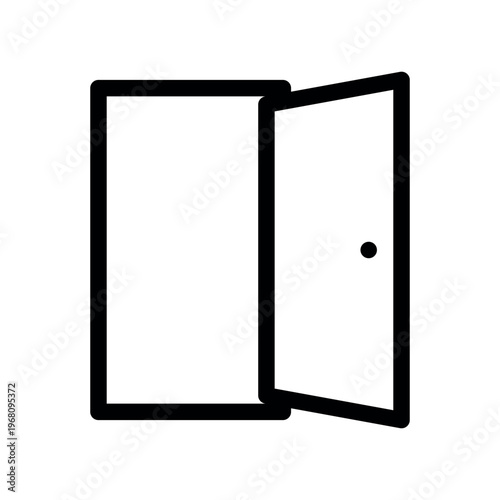 Open Door Way Entrance Exit Outline Icon