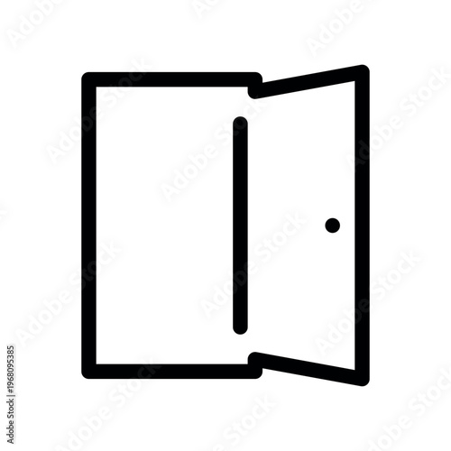 Open Door Way Entrance Exit Outline Icon