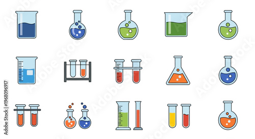 Illustrated scientific glassware: a diverse collection for laboratory research and experimentation