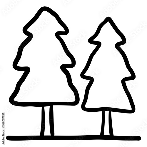 Forest trees icon representing natural environment and woodland