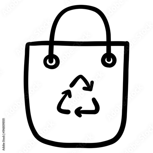 Reusable shopping bag icon promoting eco-friendly lifestyle