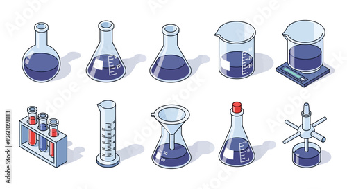 Illustration of Laboratory Equipment for Scientific Experiments and Chemical Research