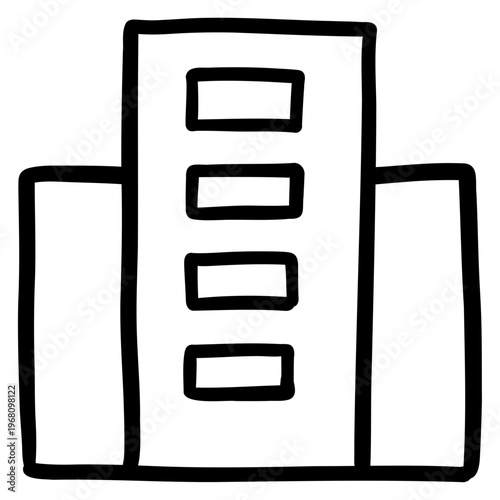 Green building icon representing eco-friendly urban architecture.