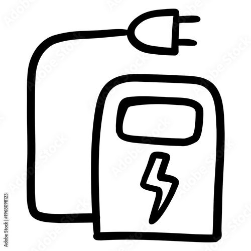 Electric vehicle charging station icon for sustainable transport