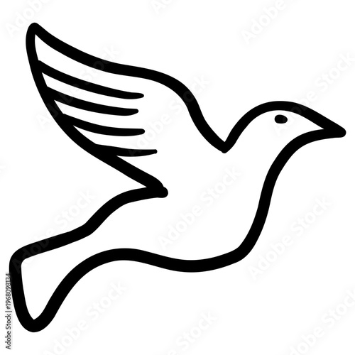 Dove icon symbolizing peace, freedom, and nature