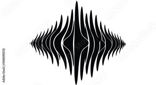 A black feather with intricate, wispy barbs and a tapered shaft