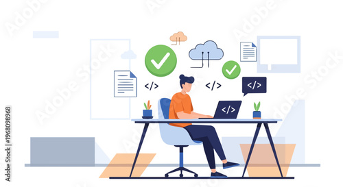 Man working on laptop computer 2.