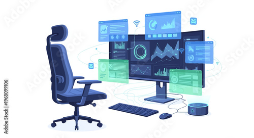 Modern Office Chair with Adjustable Head.