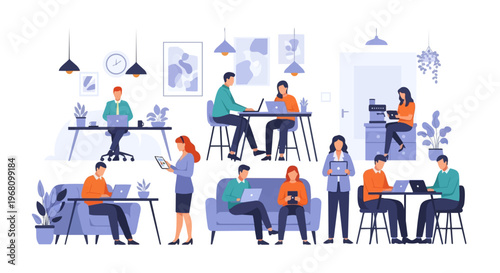 People working in office environment together 2.