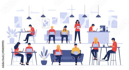 People Working in Office Environment Together 1.