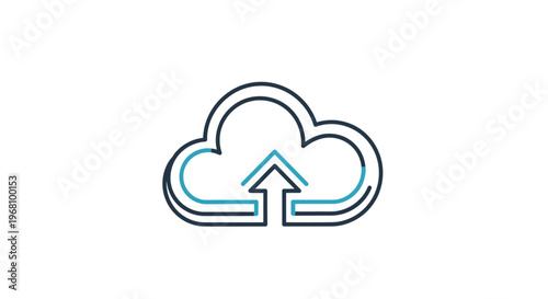 Cloud Upload Icon: Conceptual Representation of Data Transfer and Online Storage