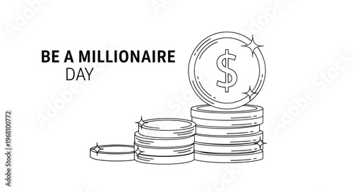 Vector illustration of a gold coin stack symbol representing money and financial growth in business banking for wealth and success in the economy