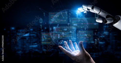 Fotografía AI auditing faulty programming code, detecting anomalies, insecure logic, and suggesting corrections in a humorous and flawed code example