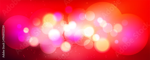 Abstract red background with glowing sparkles and bokeh light effects creating a dynamic tech-inspired design with vibrant neon accents and modern digital texture patterns.