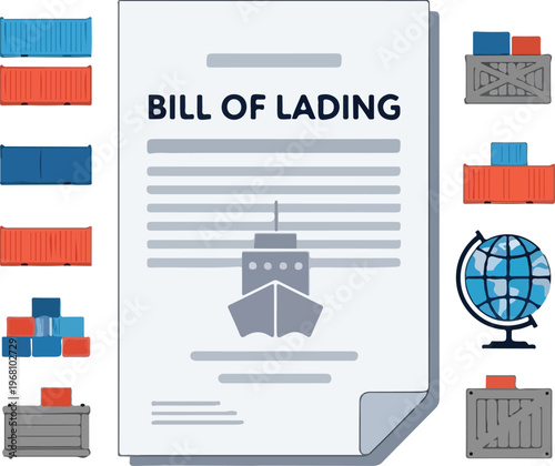 Global Shipping Document of Title Bill of Lading for International Trade and Freight Transport