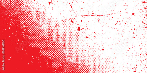 Abstract red and white vector background featuring grunge paint splashes and watercolor circles with a dirty ink splatter texture for an artistic wallpaper design