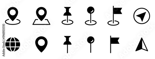 地図・マップ・ピン・位置のアイコンイラスト