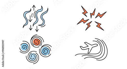 Air Turbulence Line art vector clean abstract color design