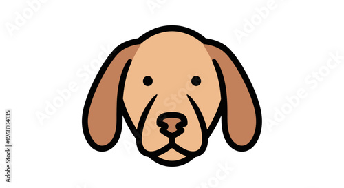 Cartoon canine illustration featuring a friendly dog with a simple line art style