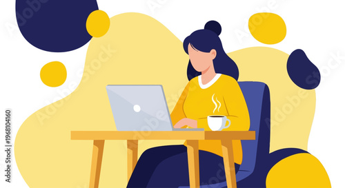 Woman Working on Laptop Computer 1.