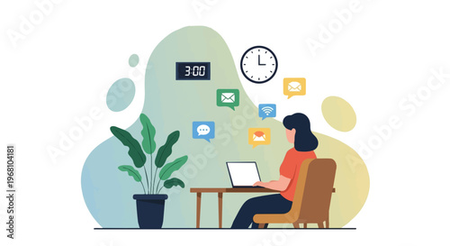 Woman Working on Laptop Computer 3.